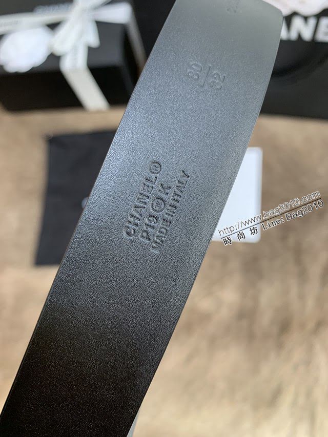 Chanel女士皮帶 香奈兒小香鑽圈雙面用小牛皮腰帶  jjp1163